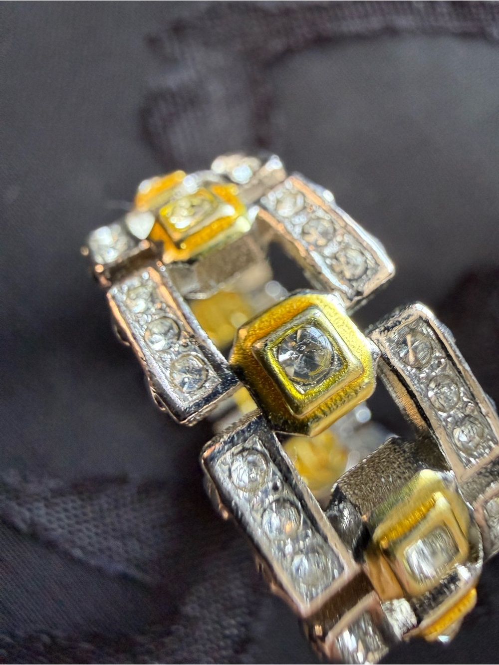Gold-Tone Studded Hoop Ring-  Man Jewelry